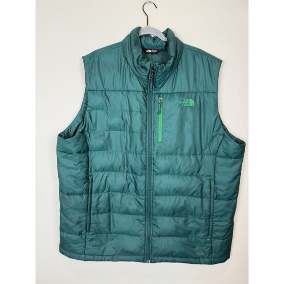 The North Face Vest Mens 2XL Green Aconcagua Down 550 Fill Puffer Full Zip XXL - Picture 4 of 13